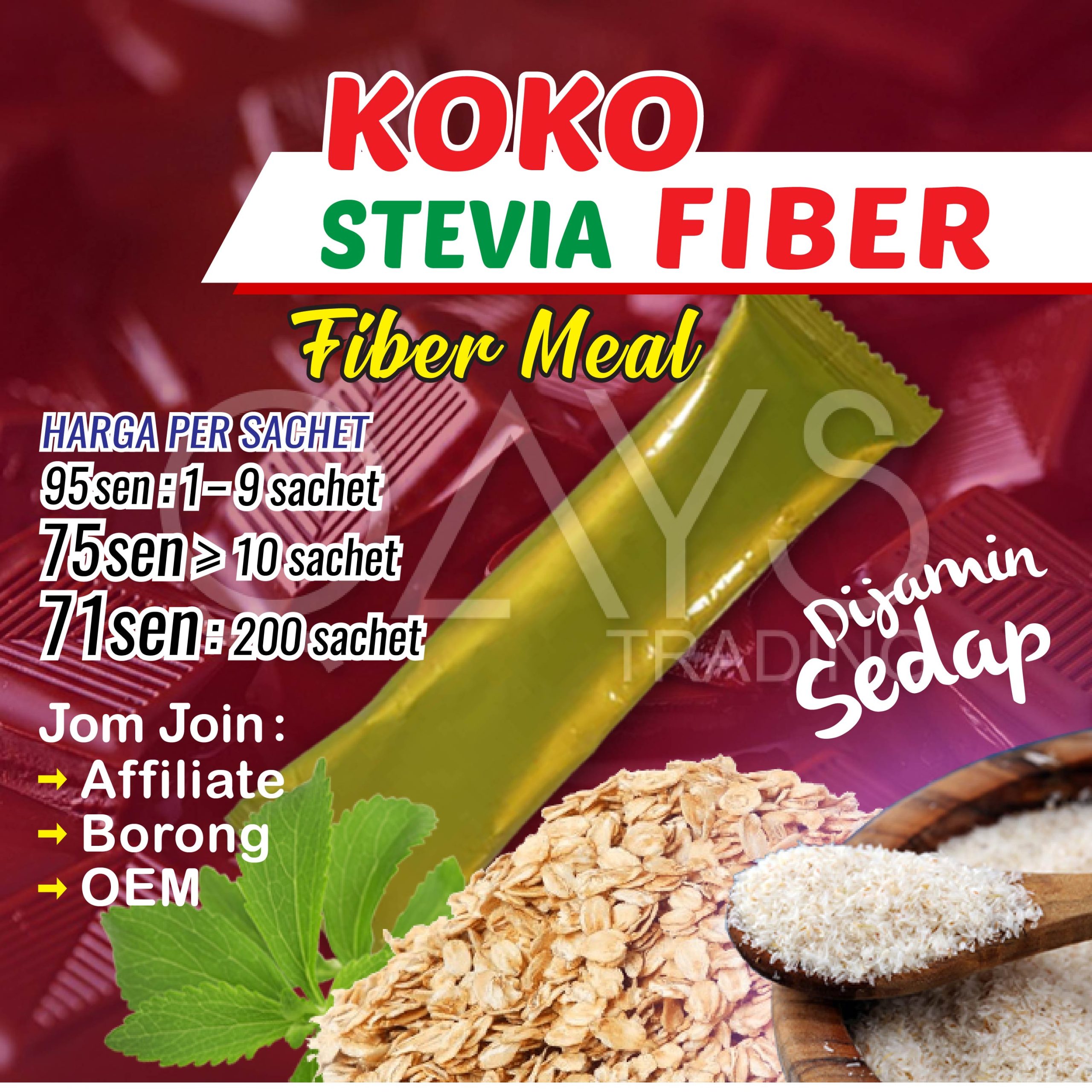 F16 Koko Stevia Fiber Meal