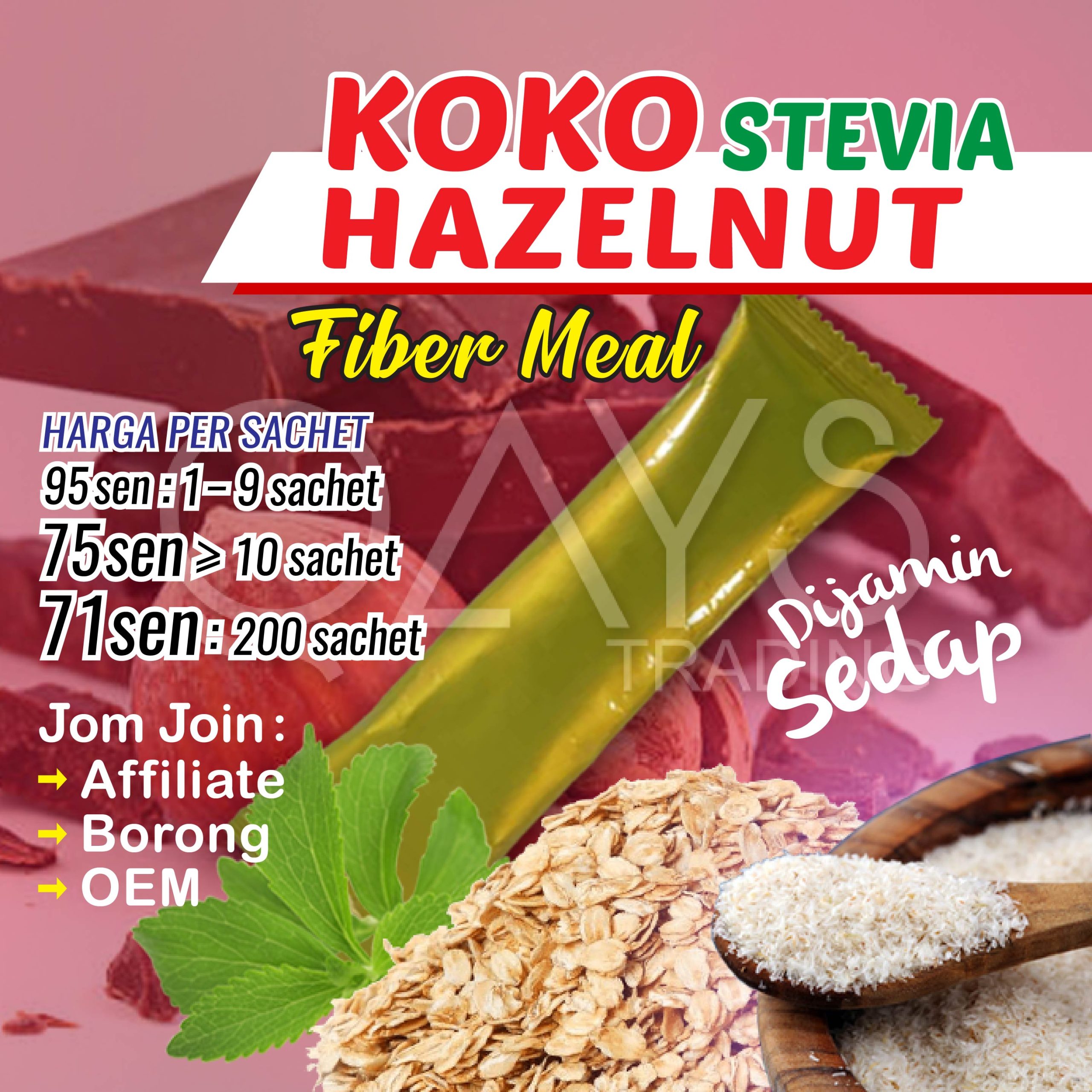 F17 Koko Stevia Hazelnut Fiber Meal