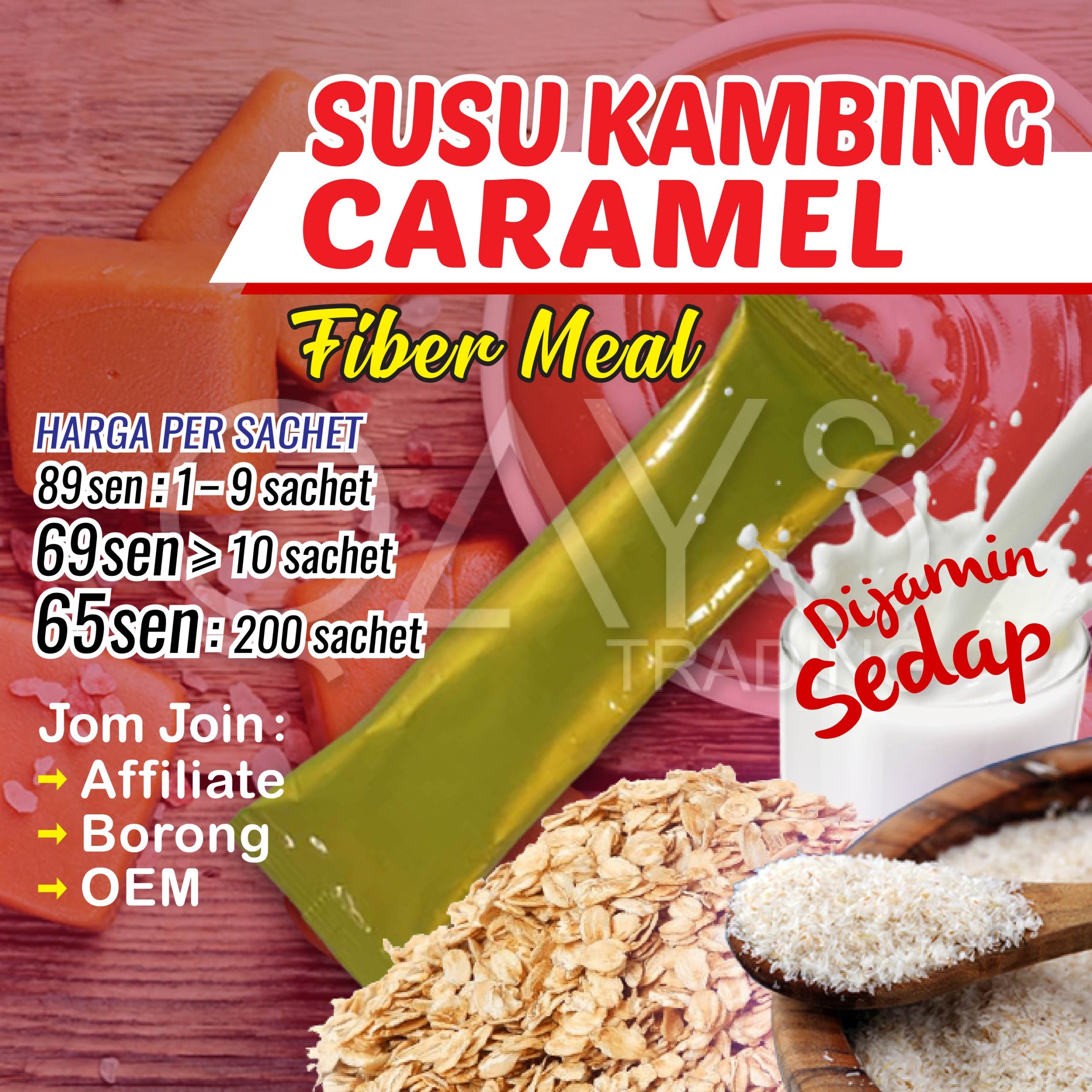 F3 @ P23 Susu Kambing Caramel Fiber Meal