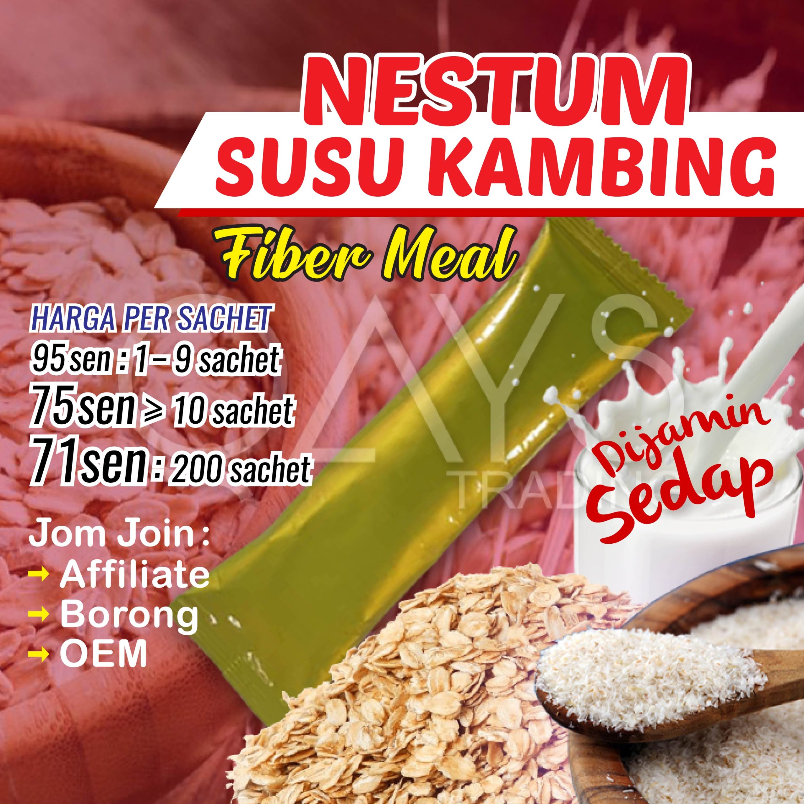 F4 Nestum Susu Kambing Fiber Meal