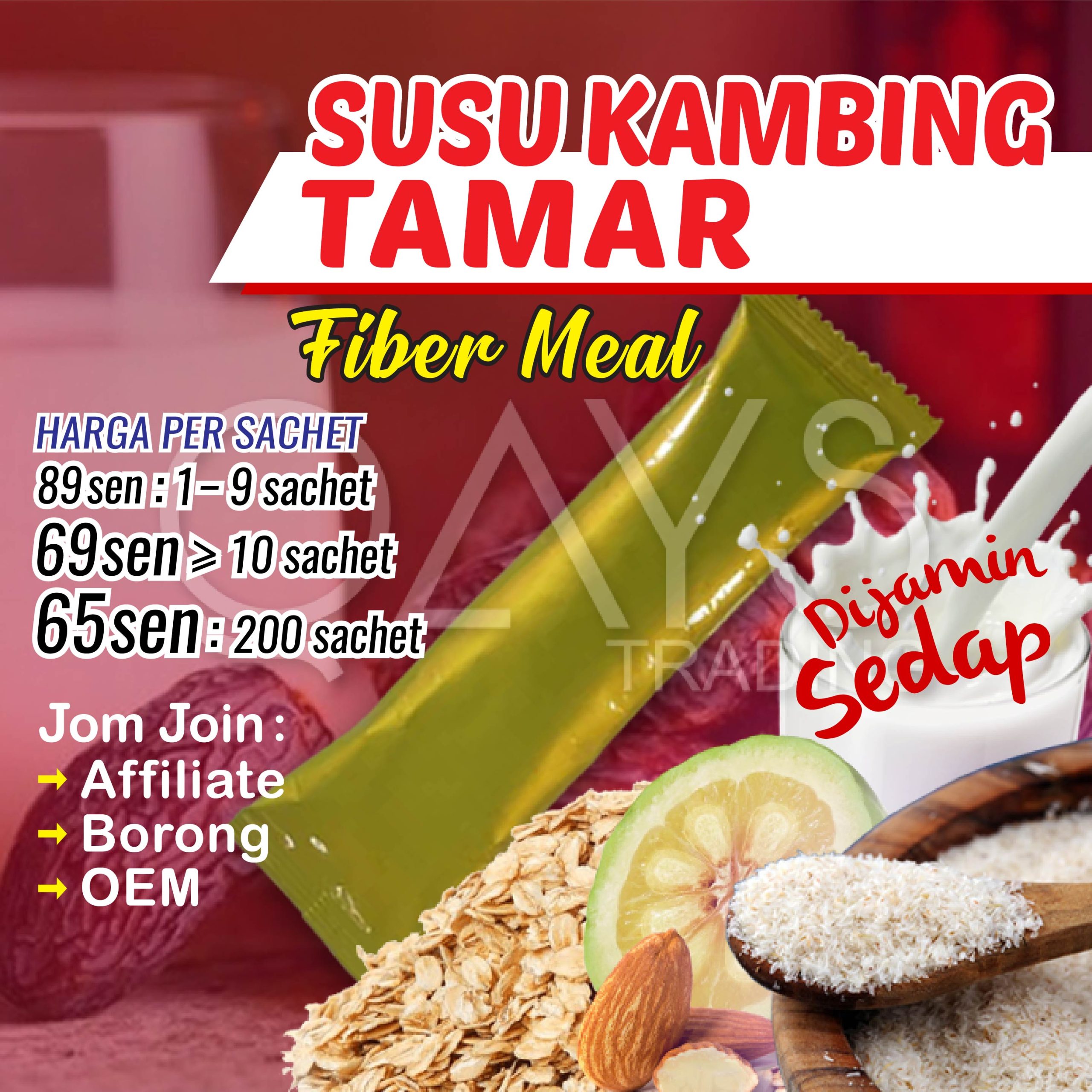 F8 Susu Kambing Tamar Fiber Meal