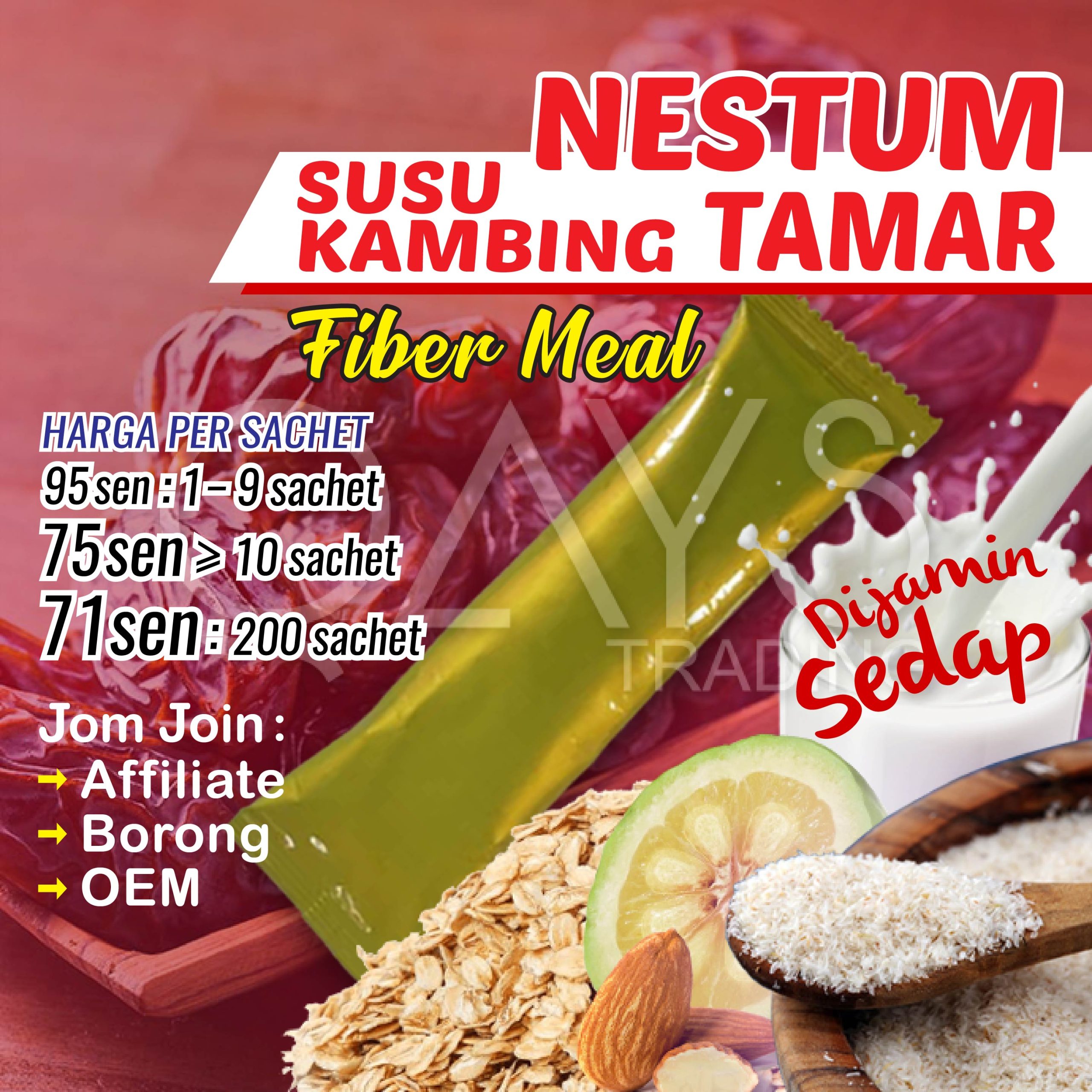 F9 Nestum Susu Kambing Tamar Fiber Meal