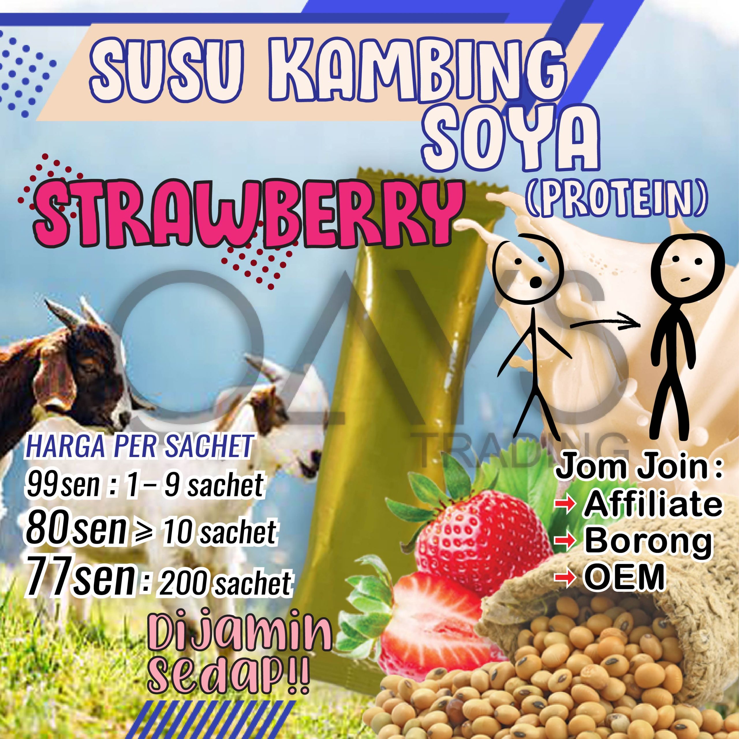 G2 Susu Kambing Soya (Protein) Strawberry