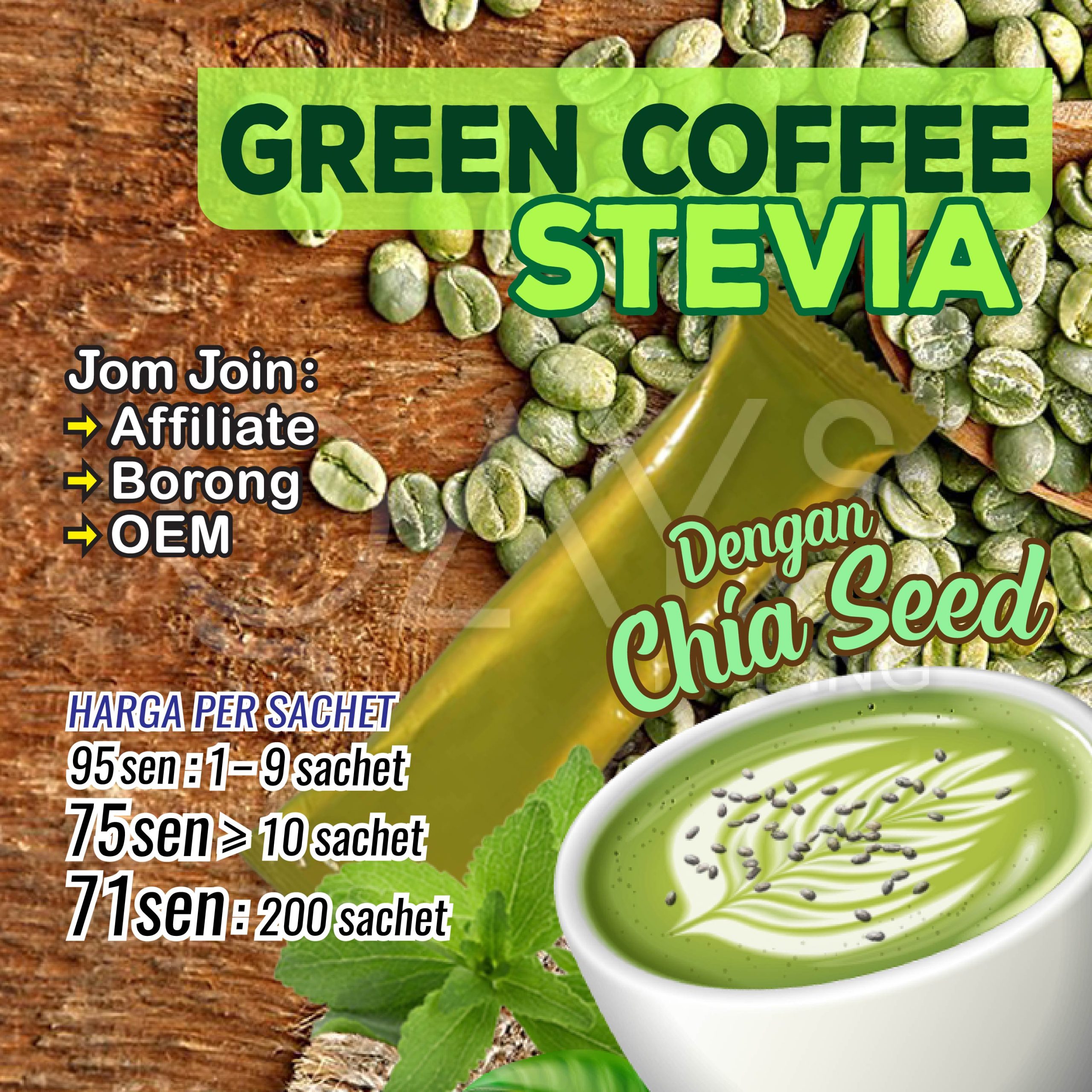 K19 Green Coffee Stevia Chia Seed