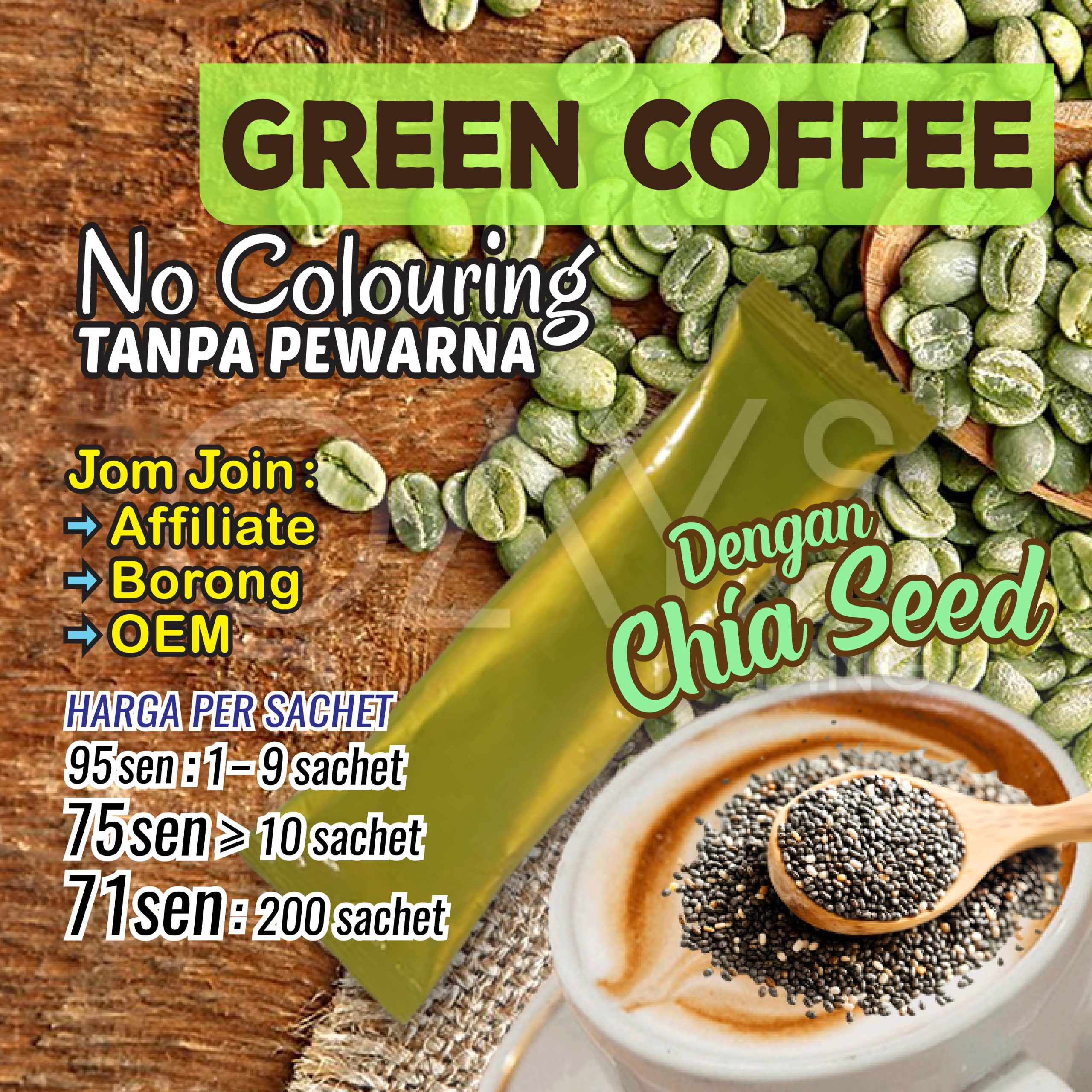 K22 Green Coffee Chia Seed (no color)