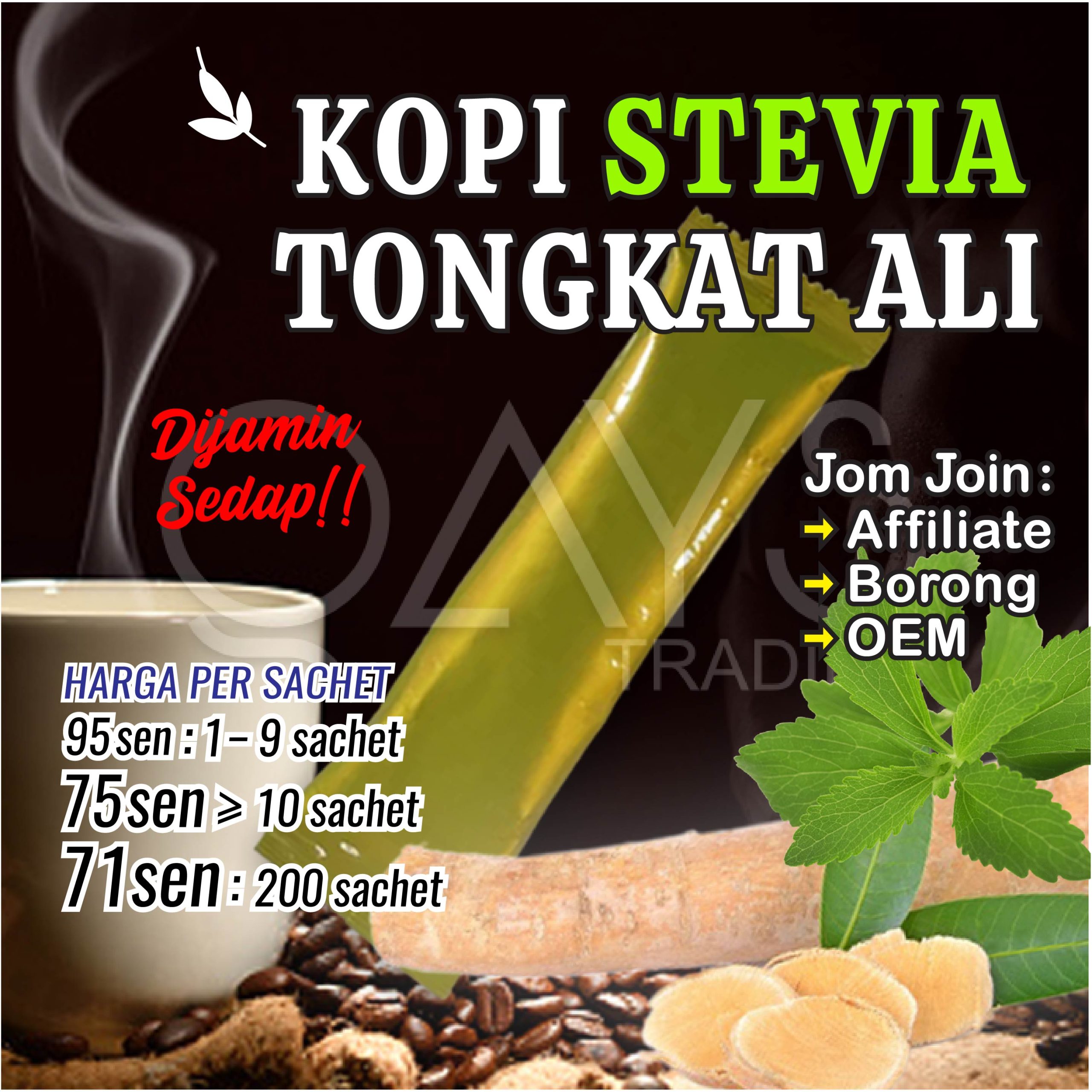 L5 Kopi Stevia Lelaki Tongkat Ali