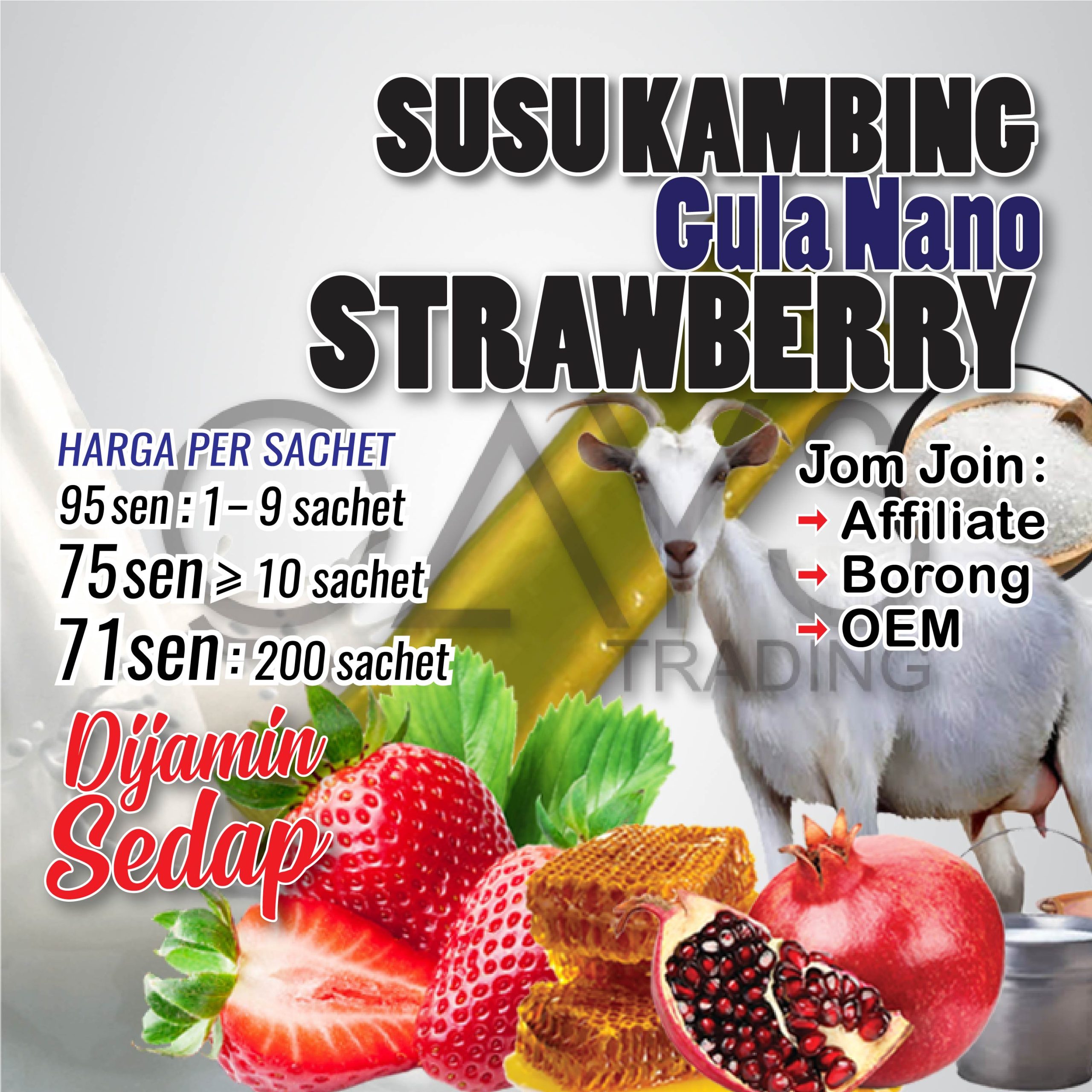 P10 Susu Kambing Gula Nano Strawberry