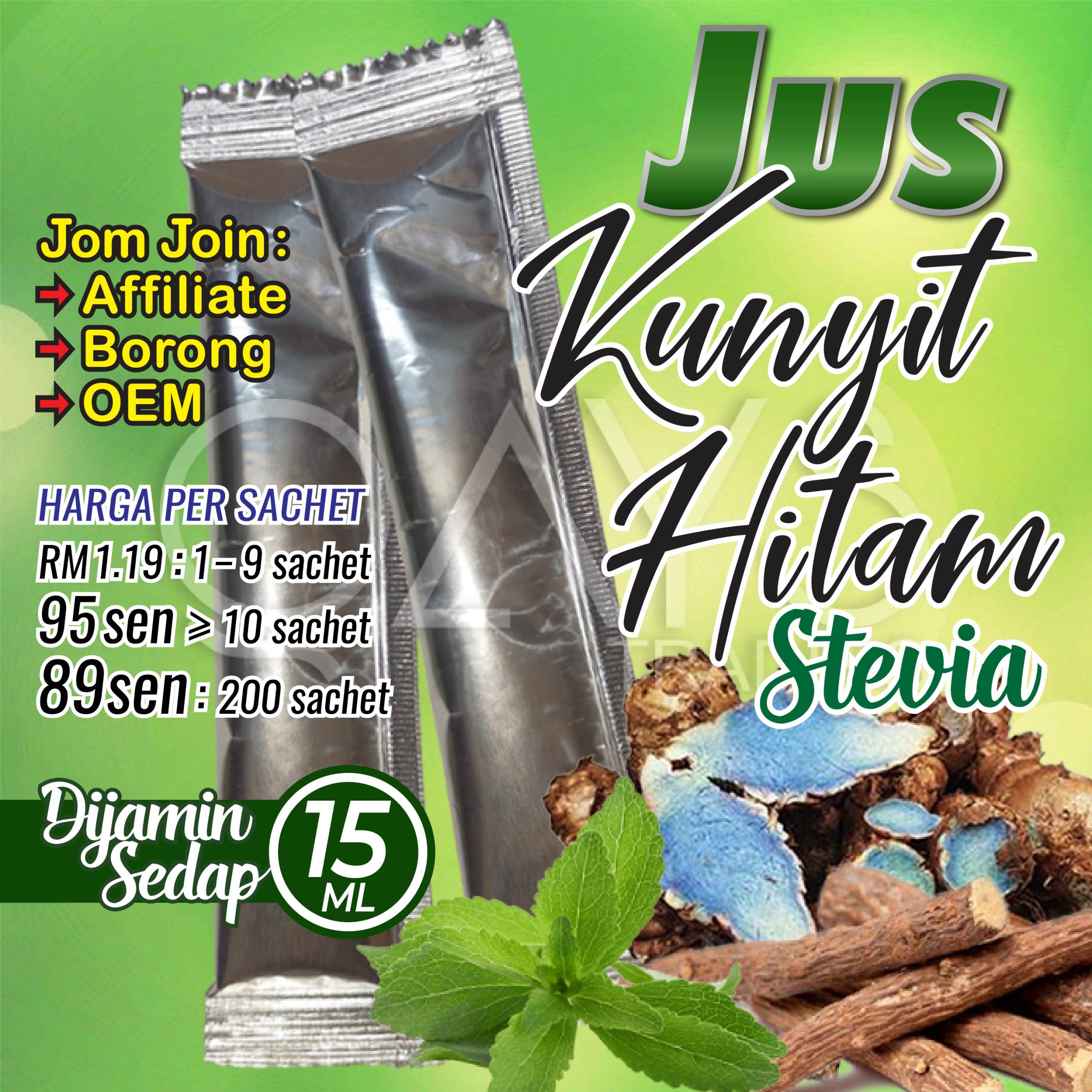B2 Jus Kunyit Hitam Stevia