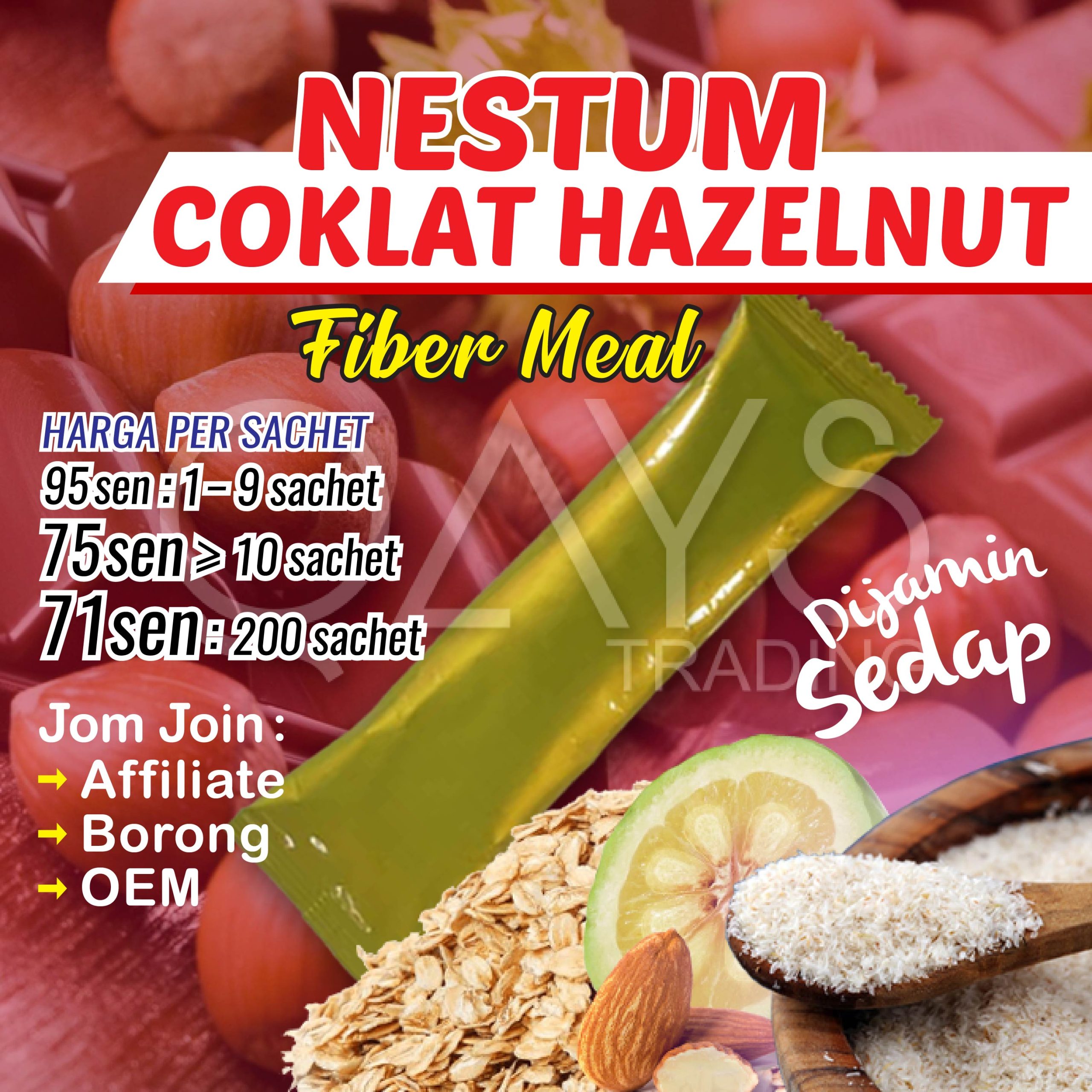 F10 Nestum Coklat Hazelnut Fiber