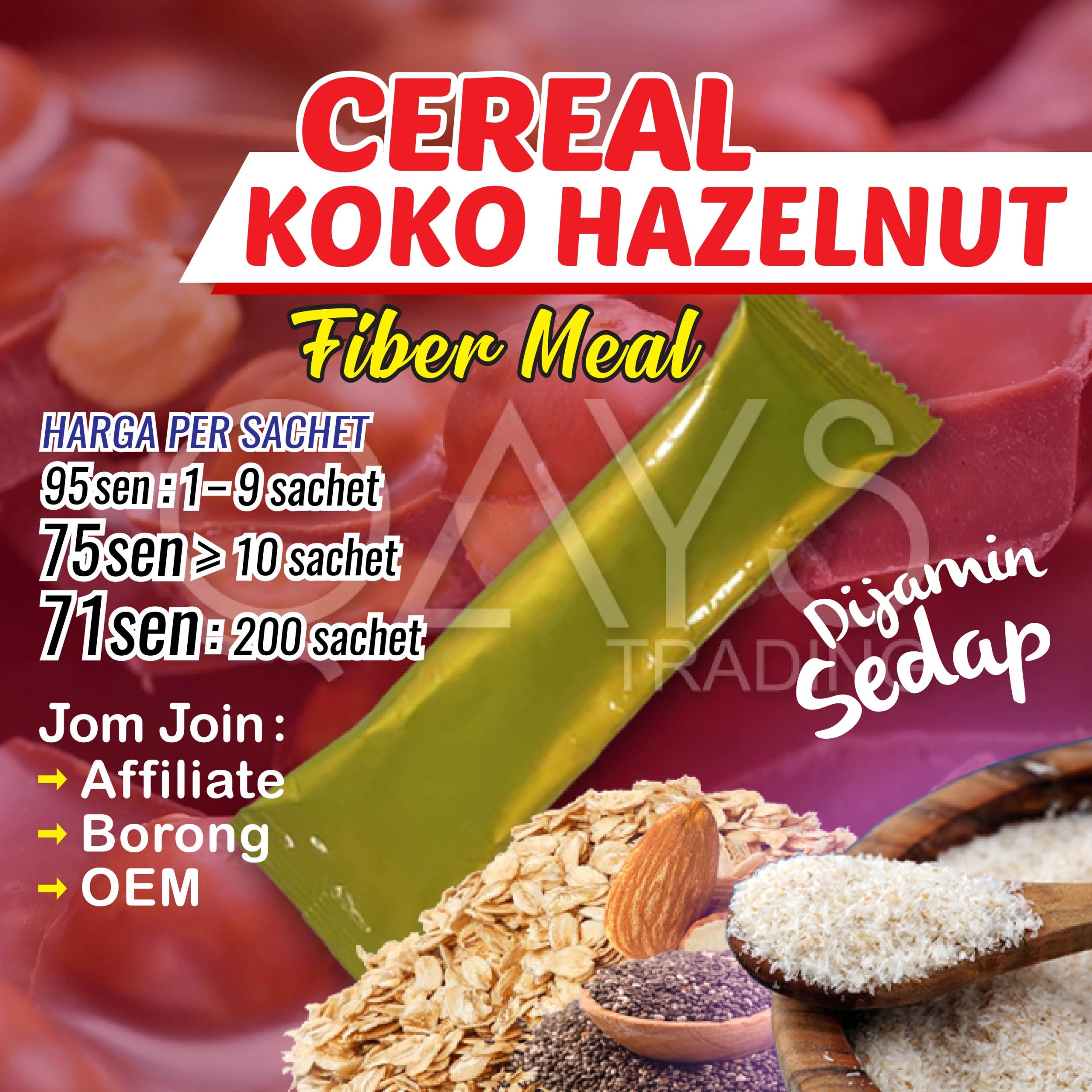 F13 Cereal Koko Hazelnut Fiber Meal