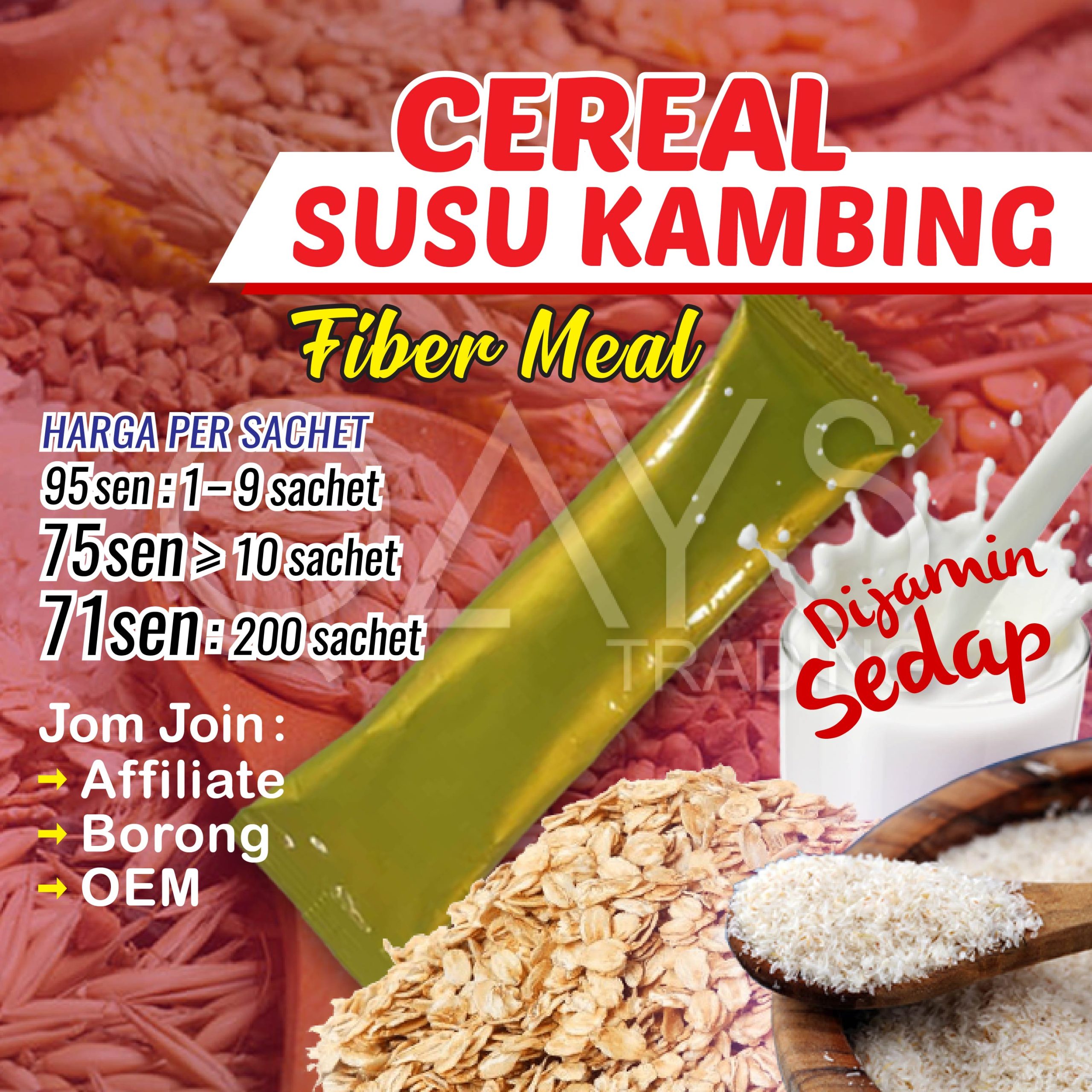 F2 Cereal Susu Kambing Fiber Meal