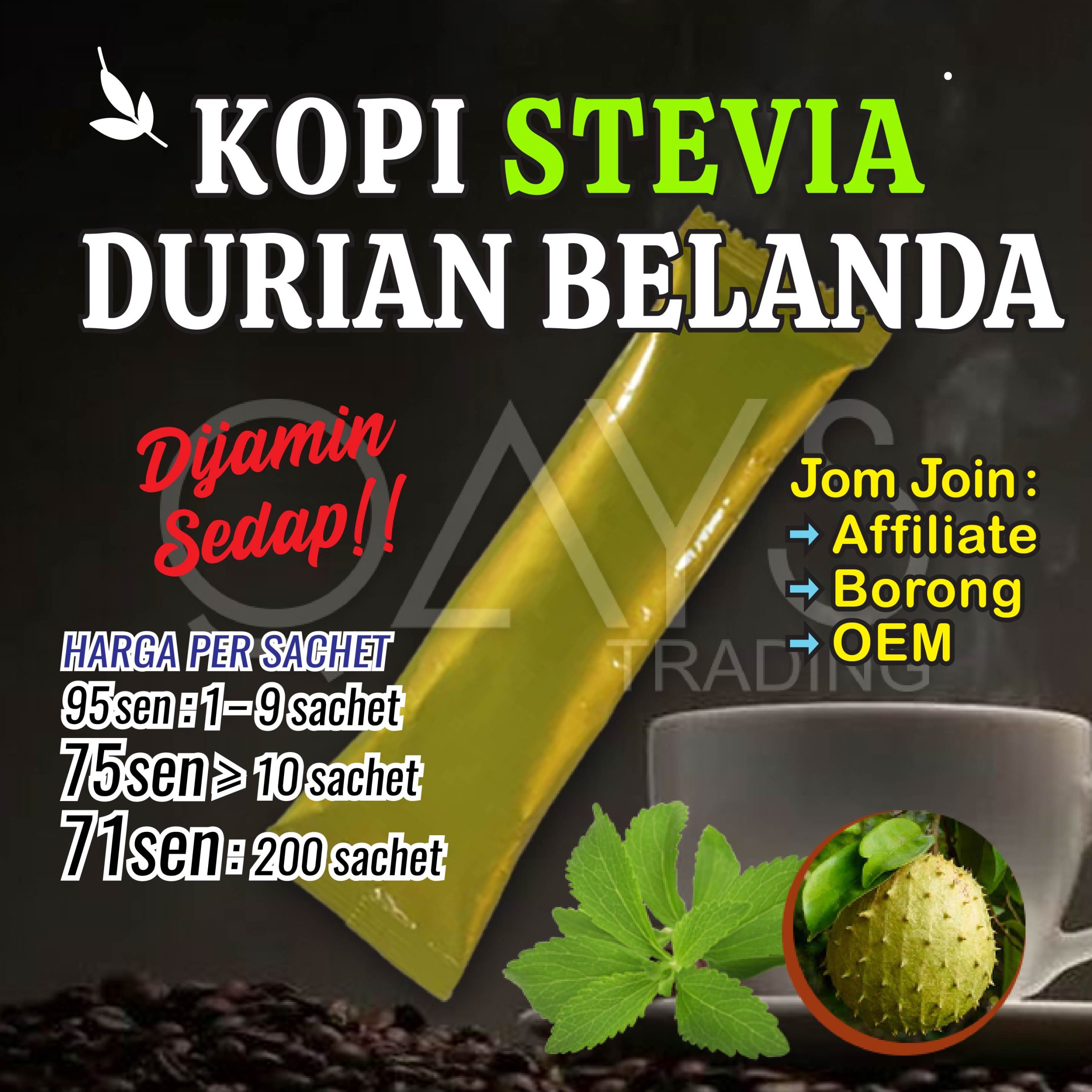M17 Kopi Stevia Durian Belanda