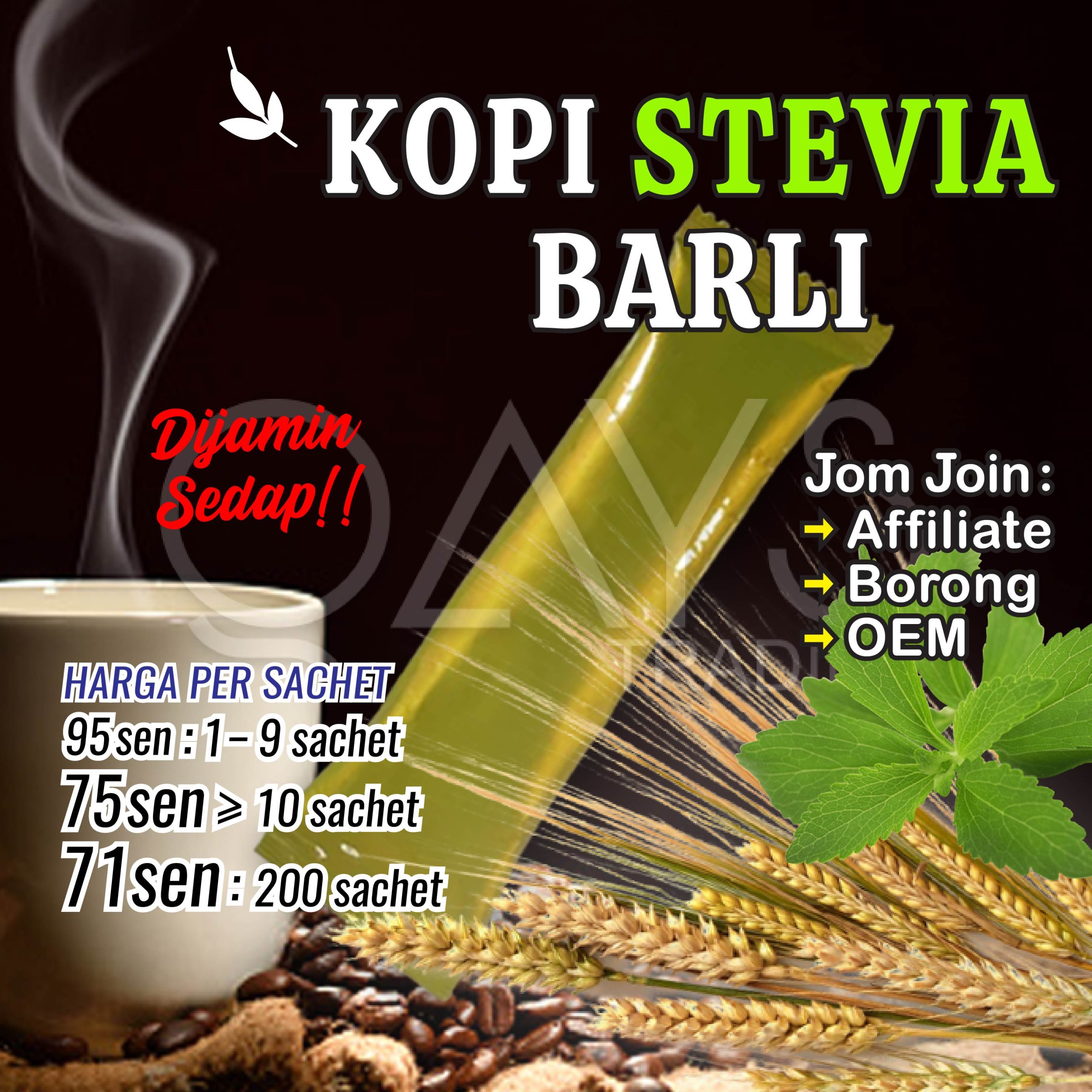 M6 Kopi Stevia Barli
