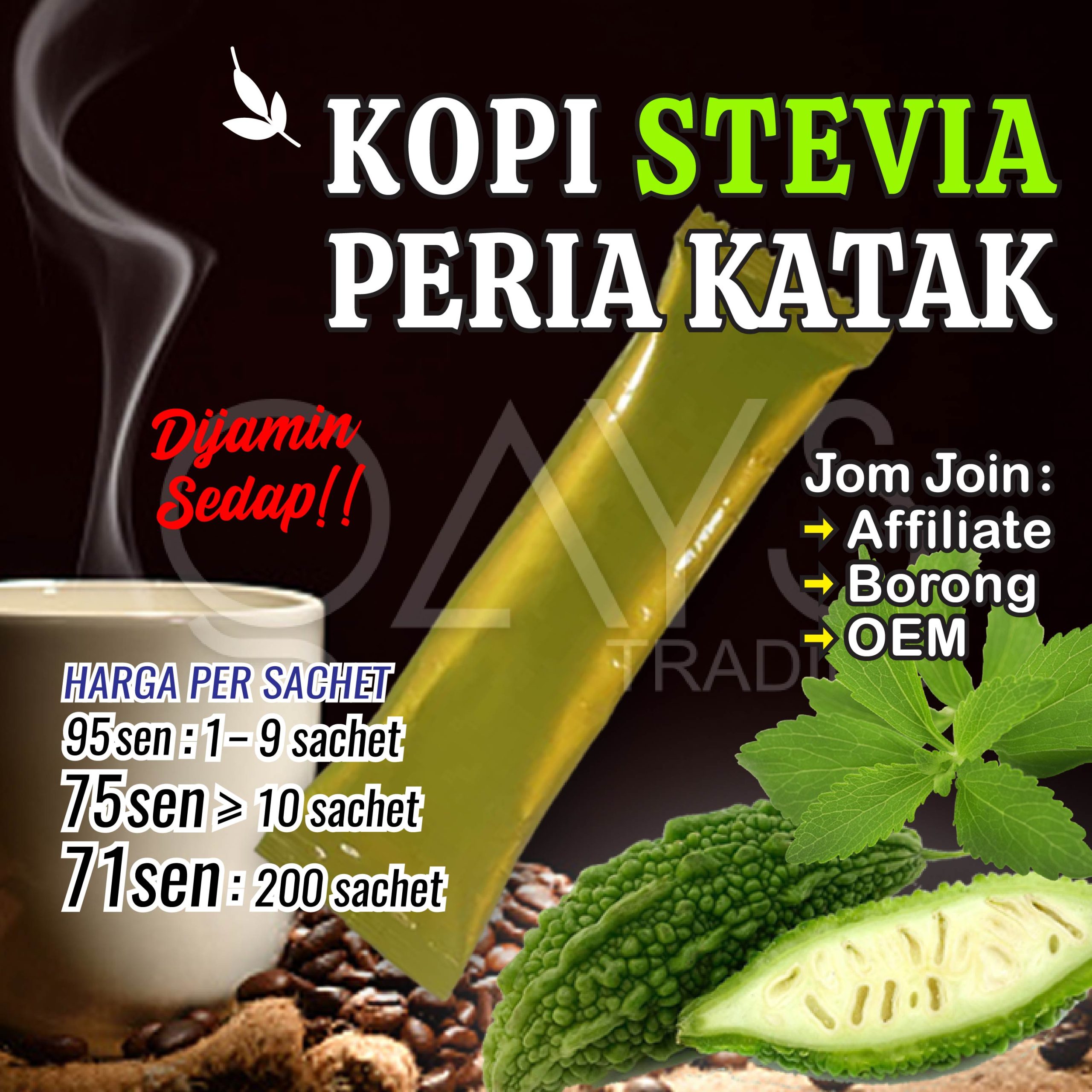 M8 Kopi Stevia Peria Katak