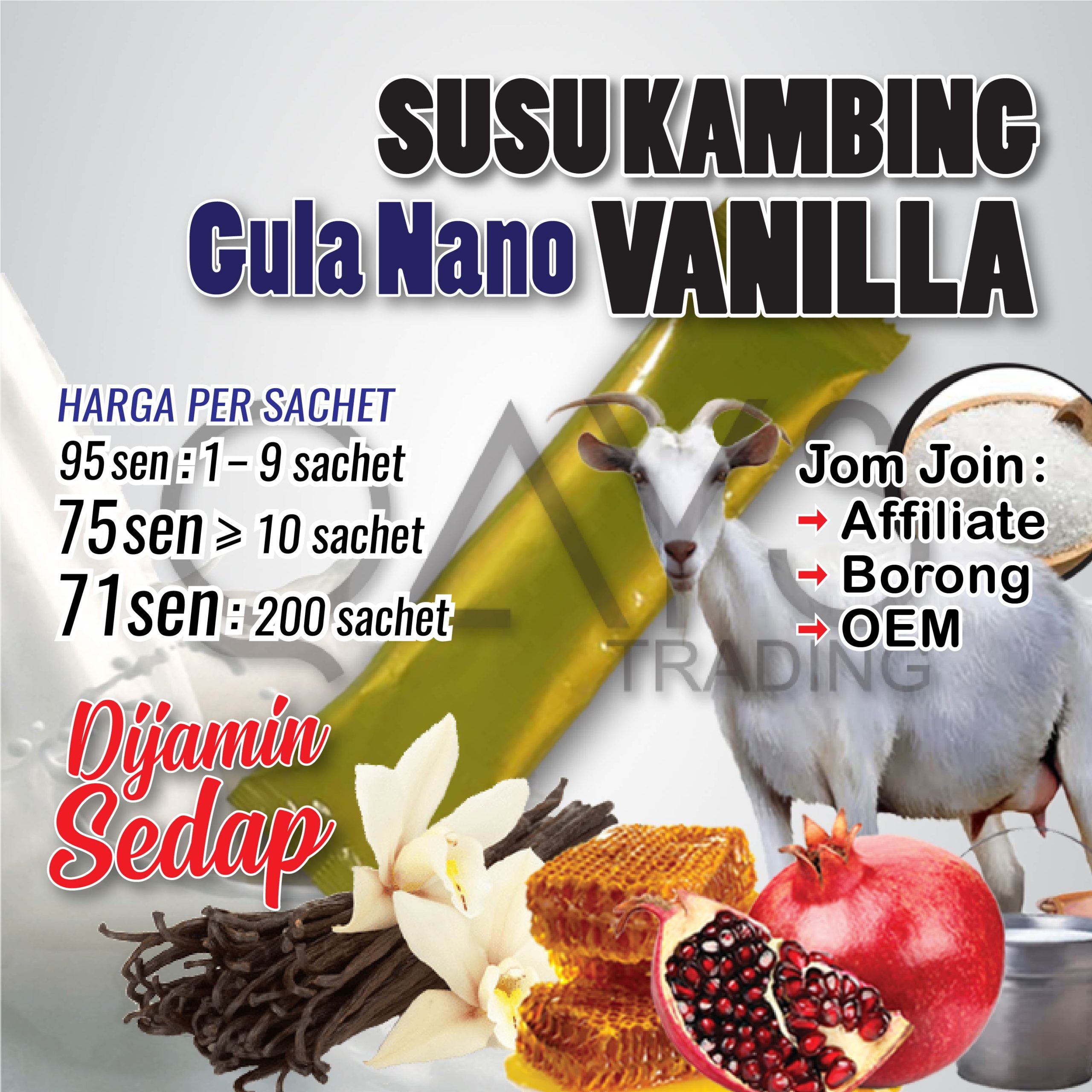 P12 Susu Kambing Gula Nano Vanilla