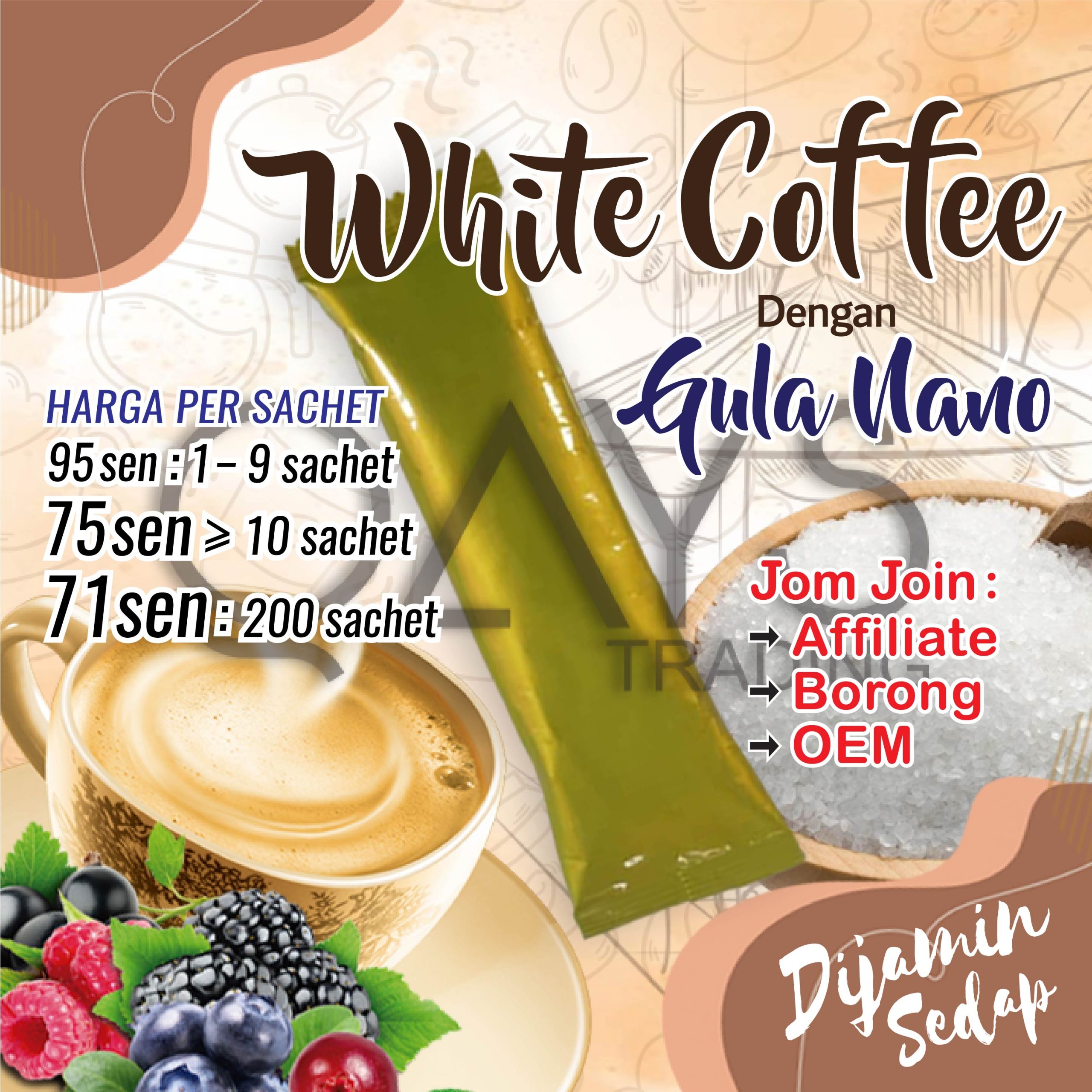 P9 White Coffee Gula Nano