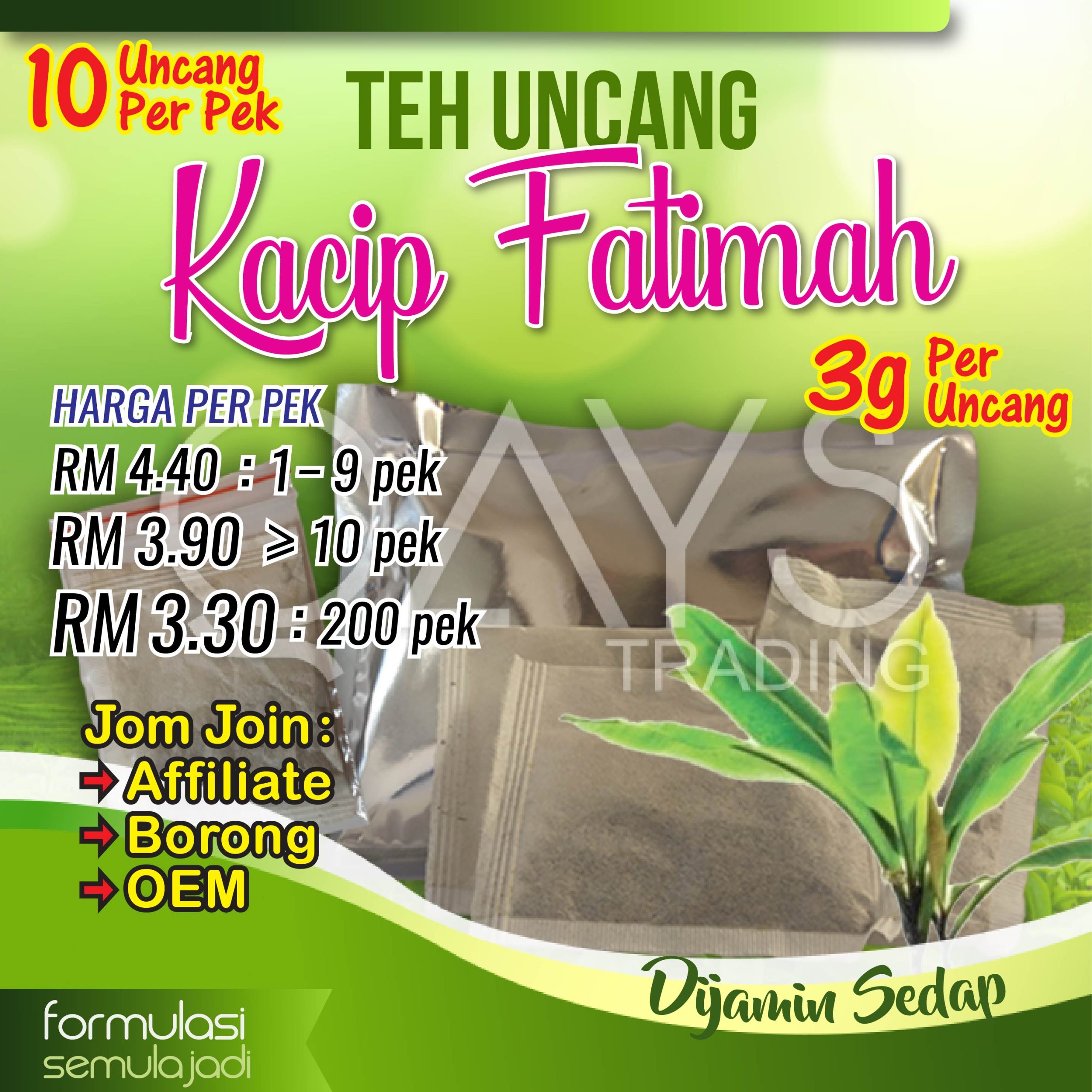 T10 Teh Uncang Kacip Fatimah